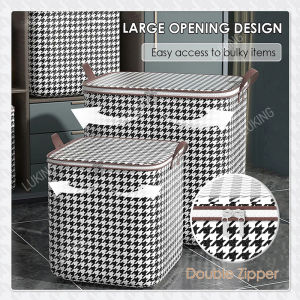 Luking Waterproof Large Capacity Quilt Storage Bag Foldable Non-Woven Clothes With Cover Organizer for Clothes Pillow Blanket Closet Storage Bag