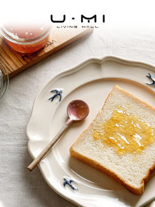 U Mi LIVING Afternoon Tea Ceramic Spoon Luxury Stirring Spoon Pure Color Korean Style Home Use Coffee Utensils Sweet Dessert