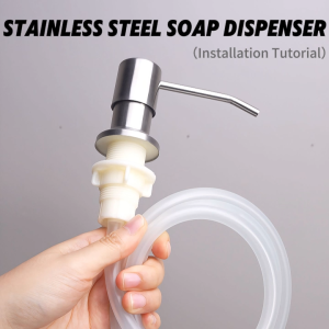 Kitchen Sink Soap Dispenser Large Capacity Hand Press Pump with Extension Tube Easy Install