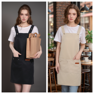 1 piece restaurant kitchen cooking apron for ladies chef coffee shop work apron with wide shoulder straps comfortable and easy