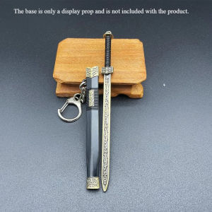 12cm Vintage Ancient Chinese Sword Metal Mini Replica Unsharpened Handmade Craft Home Decor Ornament Collectible Gift for Men