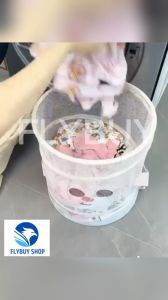 FLYBUY Foldable Fabric Dirty Clothes Basket & Creative Cream Style Large Children's Plaything Storage Barrel