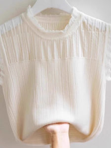 chaqi | White Strapless Knitted Vest Womens Autumn Winter Inner Wear Base Shirt Spring Summer Outerwear Half High Collar Sleeveless Knitwear