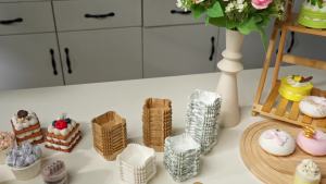 Tanlade 350 Pcs SquareCupcake Liners Brownie Baking Cups Pan Liners Paper Baking Cup for Cupcakes and Cup Liners Party Supplies for Weddings Birthdays Bridal(White)