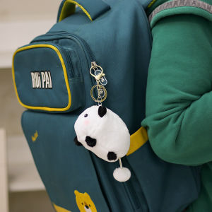 จี้เล็กรูปหมีแพนด้าอ้วนของแท้ของเล่นผ้าพลัฌกระเป๋าใส่เหรียญตุ๊กตาตุ๊กตากระเป๋าเป้แบบเดียวกันกับฐานเฉิงตูเครื่องประดับแบบแขวนน่ารัก