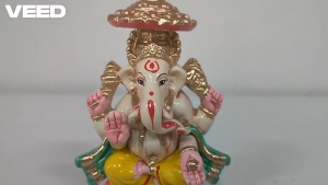 Decorative Clay Ganesha Idol with Umbrella | Traditional Pooja & Home Décor Statue | Colourful Ganapathi Figurine (Size - 5.5*3.5 Inches | Pack of 1)
