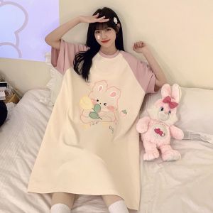 DAISONG | Cotton Summer Nightgown with Chest Pad
