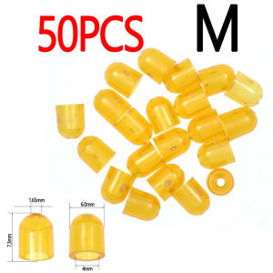 50 Orange Saltwater Fishing Cylindrical Slide Parts Snapper Silicone Skirts Rubber Tie Fixed Cover Jig Fishing Lure Accessories