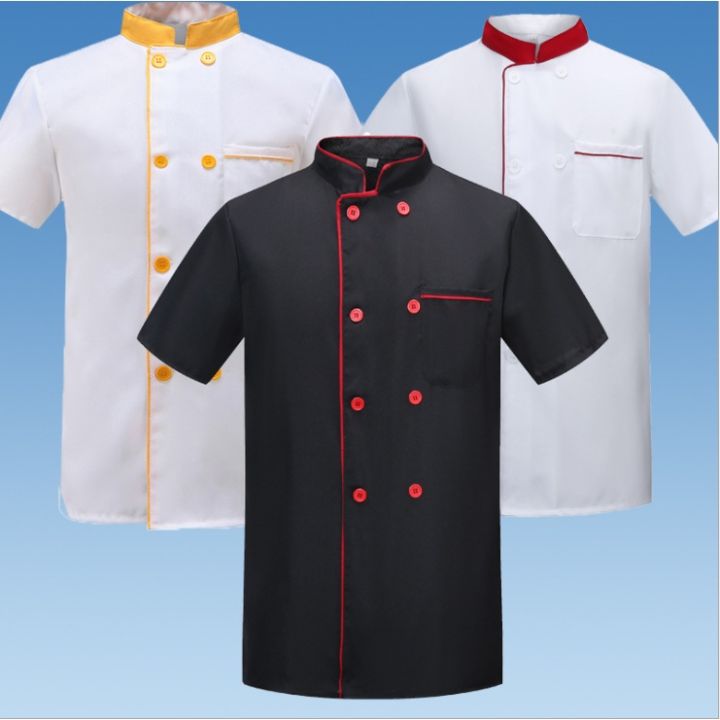 New fashion Chef Uniform Short Sleeve Restaurant Hotel Kitchen Cooking  Waterproof Men Chef Jacket Lazada PH