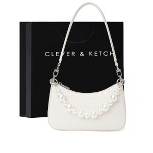 Clever&Ketch Womens Bag 2025 New Versatile Breadstick Pearl Chain Single Shoulder Crossbody Small Bag Fashionable Casual