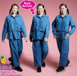 little pineapple 821-2 one set anak jeans usia 8 - 9 dan 13 - 14 tahun