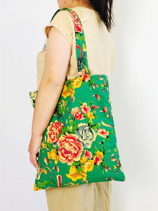 กระเป๋าผ้าใบลายดอกไม้ขนาดใหญ่สำหรับนักเรียนหญิง กระเป๋าสะพายไหล่แบบลำลอง กระเป๋าใส่หนังสือ กระเป๋าผ้าใบแบบยูนิเซ็กซ์ กระเป๋าถือแบบลำลอง