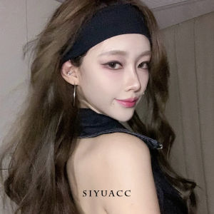 Liu Zhimin Same Style Black Exercise Hair Band American Fitness Easiest for Match Knitting Hair Band Fashion Sweet Cool Girl Headband