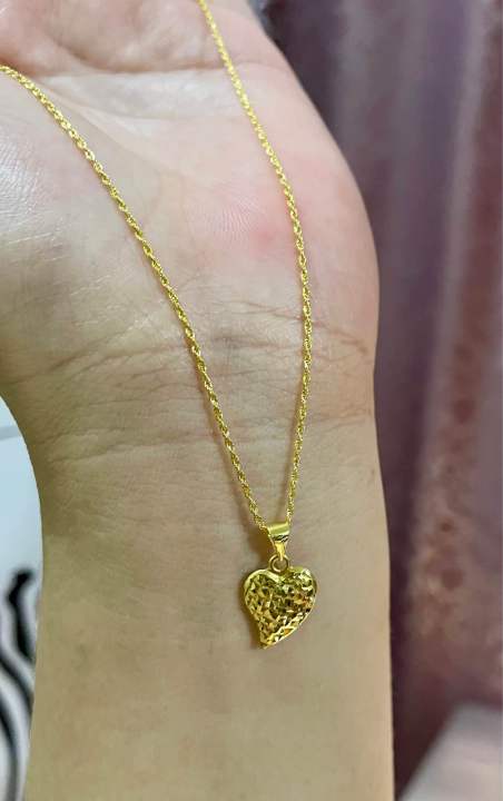 PAWNABLE 18K Saudi Gold Rope Chain Necklace(16”, lightweight