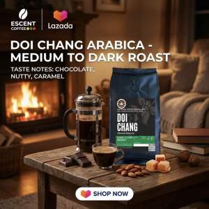 เมล็ดกาแฟดอยช้าง คั่วกลางค่อนเข้ม เมล็ดกาแฟอาราบิก้า100% 250 กรัม