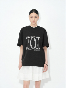 Dazzle | Áo Thun Dễ Thương Logo Đen Phong Cách Mùa Hè