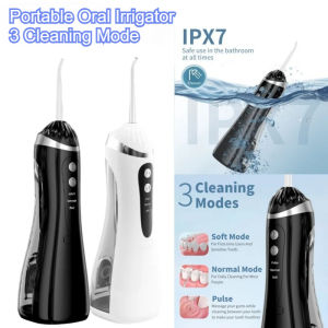 Portable Water Flosser for Teeth Cleaning 3 Modes 4 Nozzles Type-C Rechargeable IPX7 Waterproof High Pressure Oral Irrigator