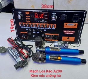 Mạch Loa kéo công suất lớn 500w DSP-Reverb 19cm*38cm Kèm Mic Không dây