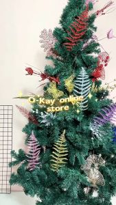 O-KAY Christmas Butterflies Xmas Tree Ornaments Multi-Layer Gold Powder Glitter Artificial Flower DIY Crafts Christmas Tree Decor