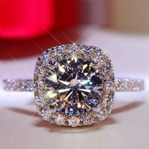 Hot Selling Silver Plated Stainless Steel Rings For Women Cubic Zircon Jewelry Wedding Engagement Ring Wholesale Size 5-11