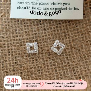 DODO.GOGO | Bông Tai Hình Vuông Zircon Cho Phụ Nữ Sang Trọng Và Tinh Tế