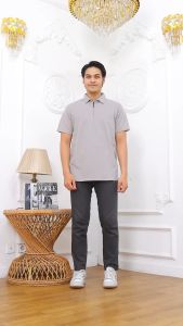 PARAQUE : baju kaos polo shirt kerah zipper lengan pendek