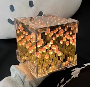 DIY 3D Tulip Flower Sea Night Lamp Kit - Romantic Creative Gift for Girlfriend Couples and Special Occasions