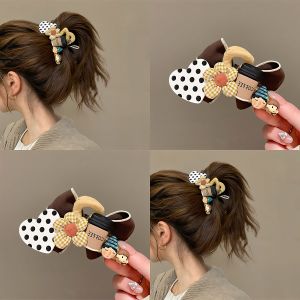 Polka Dot Coffee! Cute Butterfly! Grip Girl New Headdress Cartoon Fancy Hair Barrettes Back Head
