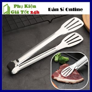 Kẹp inox 24cm gắp thức ăn gắp đá gắp đồ ăn nóng - Kẹp Gắp Đồ Nướng BBQ Cách Nhiệt Bằng Thép Không Gỉ - Kẹp Gắp Thực Phẩm Rau Củ Nóng Lạnh Tiện Lợi