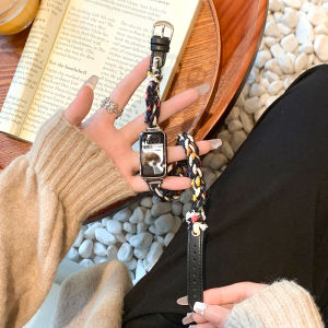 Uhada Plush Knitted Bracelet Band for Huawei Watch Sporty Womens Style Double Circle Leather Bands Compatible with Huawei 8 7 6 9