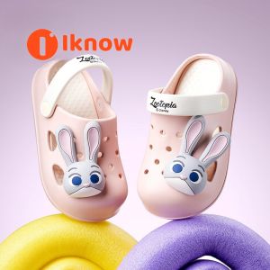 ฉันรู้ดีไซน์สัตว์น่ารักเด็กและผู้ใหญ่ฤดูร้อนกันลื่นกลางแจ้งรองเท้าแตะชายหาด-สบายแพครองเท้าแตะสำหรับการจับคู่ครอบครัว