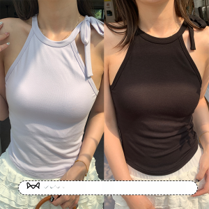 Miiow | Cat Woman Sleeveless Vest Strap Hanging Neck Top Women Summer Outdoor Wear With Chest Pad Anti Exposure Bra Integrated Beautiful Back