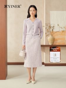 Chinese Style Mulberry Silk Wool Blend Gull Collar Knit Top