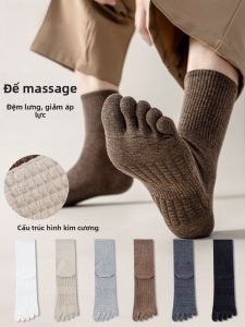 MiiOW | Tất ống dài năm ngón chống mùi thấm hút mồ hôi thoáng khí massage đế không xương cho nam mùa xuân thu