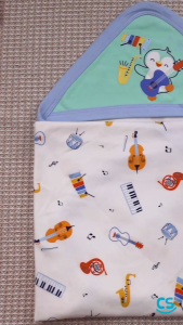 Cotton Stuff Little Things We Love Hooded Receiving Blanket for Girls | 100% Cotton Baby Swaddle Soft Newborn Blanket (0-12 Months)