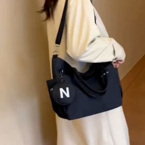 Korean Canvas Tote Bag Womens Shoulder Bags 2in1 with coin purse Fashion Sling bag for women