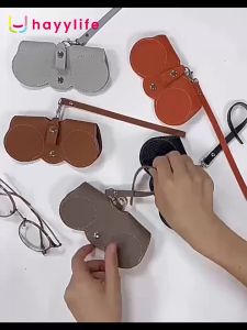 Hayylife Kantung Kacamata Kulit - Tempat Kacamata Kulit Bertingkat Tinggi untuk Kotak Kacamata Kantung Kacamata Sarung Kacamata Matahari dan Tas Kacamata yang Modis dan Portabel HL-AGB922