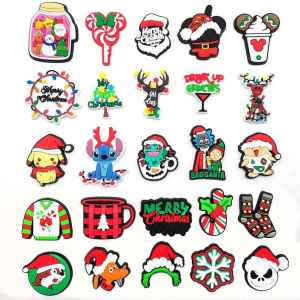 หัวเข็มขัดรองเท้าลายการ์ตูน 25 ชิ้น ตกแต่งรองเท้าแบบมีรู หัวเข็มขัดหนัง PU ลายการ์ตูน หัวเข็มขัดแฟชั่นสำหรับฤดูหนาว