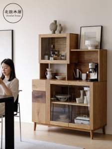 Japanese Style Solid Wood Multi-Compartment Buffet Cabinet Entrance Hall Restaurant Home Tea Water Cabinet Wine Cabinet