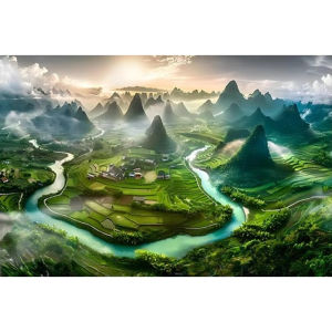 Jigsaw Puzzle 500/1000/1200/2000PCS Landscape Scenery Art Brain Teaser Puzzle Calming Hobby Gift