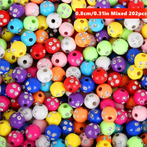 202pcs 8mm Mixed color wind circle pattern beads,For DIY Making Bracelet Necklace Handmade Materials