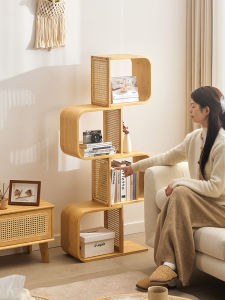 ZHUTING | Creative Irregular Rattan Bookshelf Multilayer Simple Storage