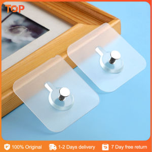 Adhesive Wall Hooks Screw Sticker Punch-Free Drill-free Traceless Transparent Hang Plug Photo