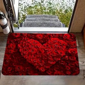 VIKAMA Hoạt Động Hoạt Động Màu Hồng Trái Tim Tình Yêu Thảm PVC Phong Cách Hiện Đại Chống Thấm Nước Thảm Chùi Chân Cho Phòng Ngủ Phòng Khách Nhà Lễ Tình Nhân Thảm