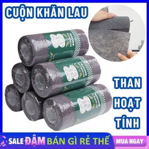 Cuộn Khăn Lau Bếp Than Hoạt Tính Siêu Dai Siêu Thấm Nước Thấm Dầu Mỡ Có Thể Tái Sử Dụng Nhiều Lần 20cm - Giấy Lau Đa Năng / Khăn Lau Bếp Lau Tay
