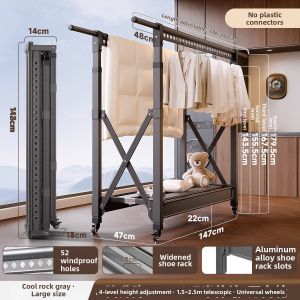 MINGZHI | Folding Multi-function Drying Rack For Balcony