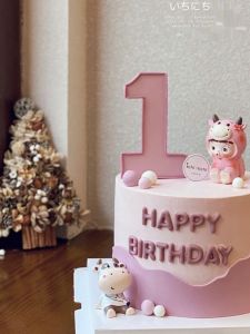 Nipple Pajamas Niu Classmate Baby Cake Decorative Ornaments Big Number 1 Year Old Birthday Cake Plug-in Inserts Girl