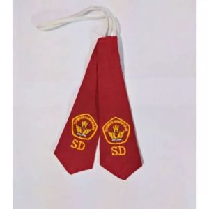 Topi sd merah polos bordir