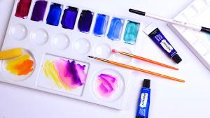 MEEDEN 18-Well Porcelain Artist Paint Palette Mixing Art Ceramic Watercolor Paint Palette for Watercolor Gouache Acrylic Oil Painting Rectangle 8 by 5-1/2-Inch