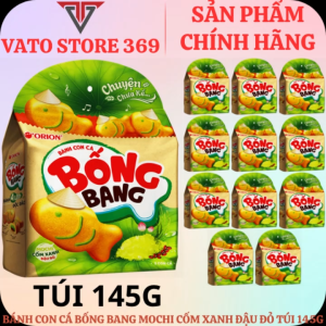 Bánh con cá BỐNG BANG mochi cốm xanh đậu đỏ túi 145g